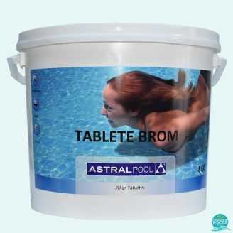 Brom tablete 20 gr, cu dizolvare lenta, brom activ 61%, clor activ 27 %, AstralPool 5kg