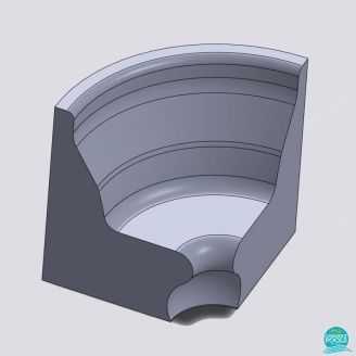 Colt ergonomic baie de aburi, pentru bancheta ergonomica, polistiren alb, 55 * 45 * 95 cm PoolZone
