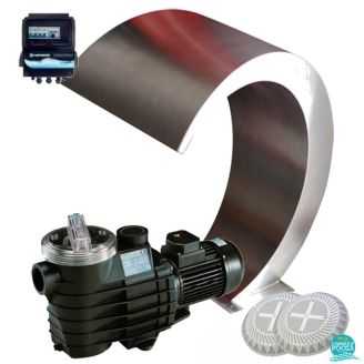 Cascada piscina Maxi Cobra, debit 30 mc/h,770 * 600 mm, inox AISI-316, pompa piscina Hayward 30 mc, 230V