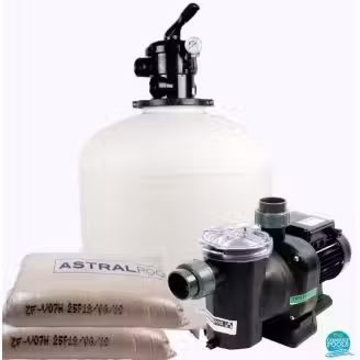 Kit echipament piscina volum 24 - 48 mc, pompa piscina Sena AstralPool 6 mc/h, filtru D 400, debit 6 mc/h Skypool Spania