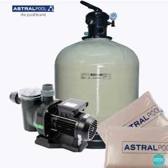 Kit echipament piscina volum 90 mc Astral Pool, debit 14 mc/h, filtru Ivory 66245, pompa Sena 25467, 220 V, material filtrant 150 kg 