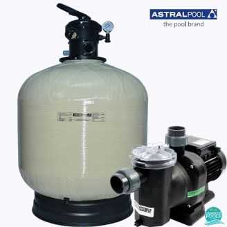 Kit echipament piscina volum 90 mc Astral Pool, debit 14 mc/h, filtru Ivory 66245, pompa Sena 25467, 220 V, IS90