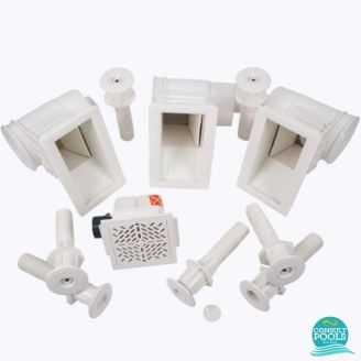Kit elemente de montaj piscina pentru 125 mc apa, sifon patrat, skimer mare