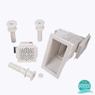 Kit elemente de montaj piscina pentru 40 mc apa, sifon patrat