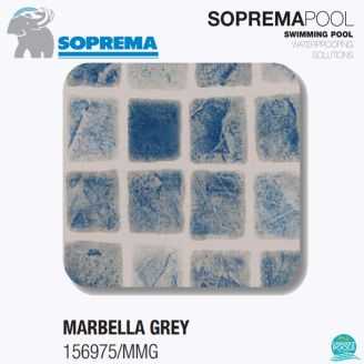 Liner PVC 1.5 mm Marbella Grey Design, grosime 1.5 mm, latime 1.65 m, Colectia Design, Italia