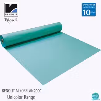 Membrana pvc liner verde Carribean Green Renolit Alkorplan2000, grosime 1.5 mm, latime 2.05 m, gama Standard, Germania