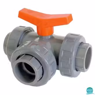 Robinet PVC 3 cai cu sfera D63