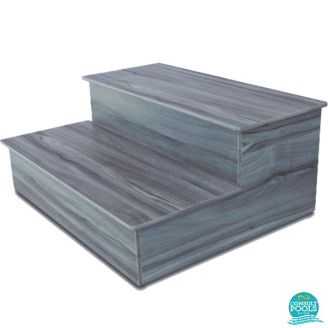 Scara spa, lemn sintetic, 2 trepte, culoare Thunder, Astral Pool
