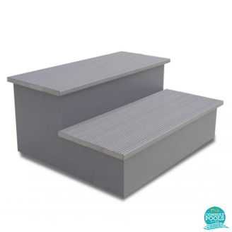 Scara spa, lemn sintetic, 2 trepte, culoare Graphite, Astral Pool