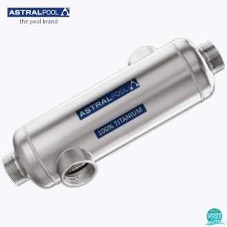 Schimbator de caldura titan 40 kW, Waterheat EVO TIT-40 kW, conexiune secundara apa piscina 1 1/2", conexiune primara agent termic 3/4 " AstralPool Spania