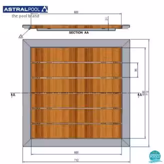 Tava dus piscina Pluvium 712 *712 mm, Astral Pool