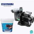 Pachet pompa piscina Sena 9 mc/h, plus clor lent tablete 250 gr 5 kg, AstralPool